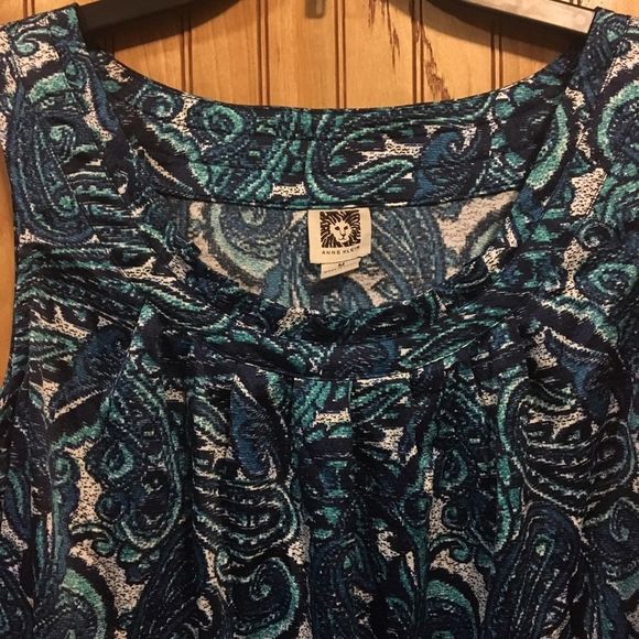 Anne Klein Blue Paisley Top Sz M - Picture 5 of 5